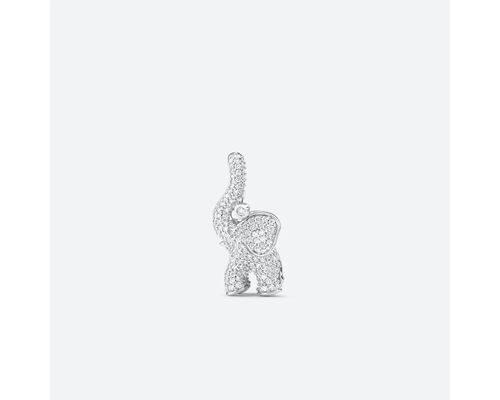 Pendentif Diamant Pavé Elephant De Taille Moyenne