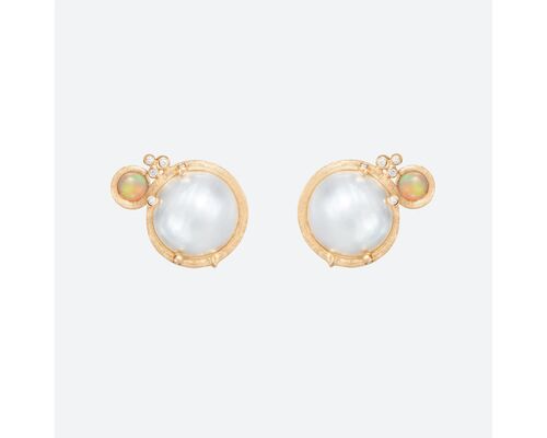 Boho Mabé Pearl Clip Earrings Small