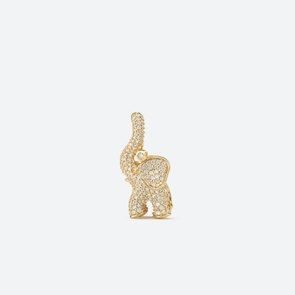 Elephant Pendant Medium Pavé