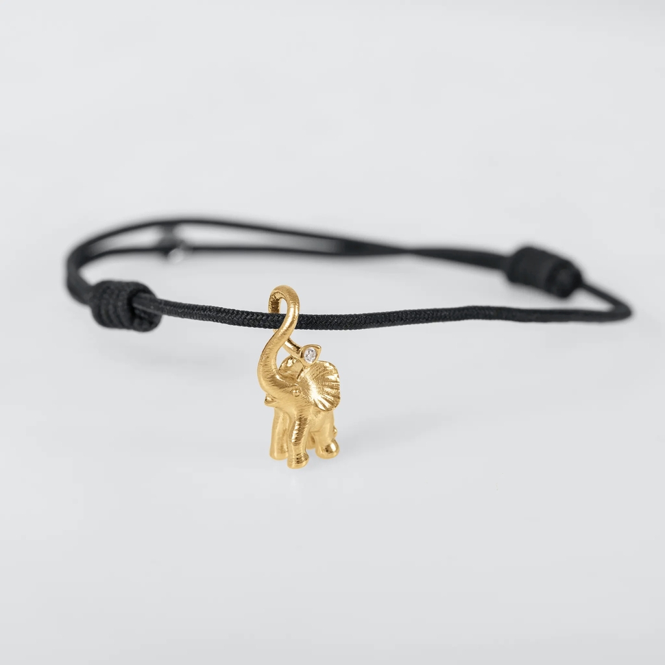 Elephant Charm with Cord