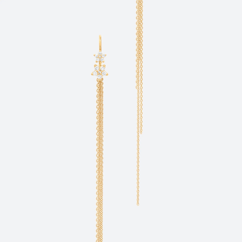 Lotus Chain Earring Pendant 14cm