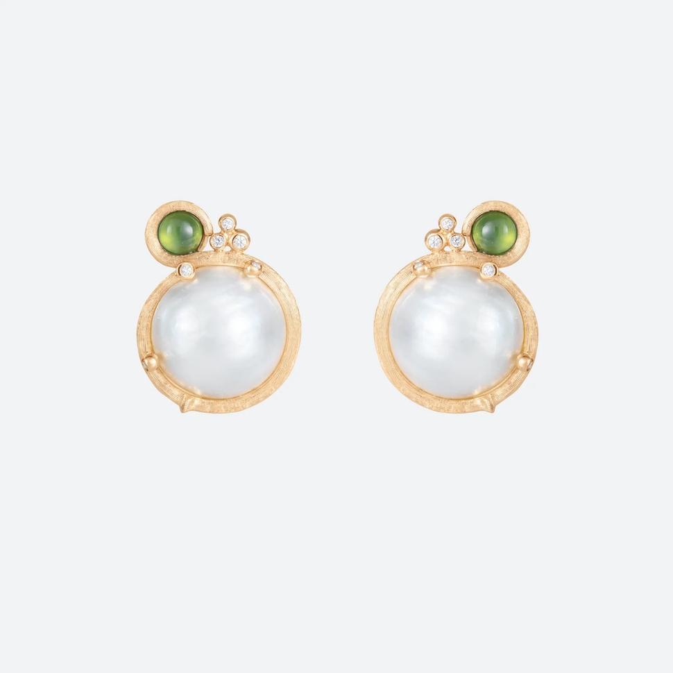 Boho Mabé Pearl Clip Earrings Small