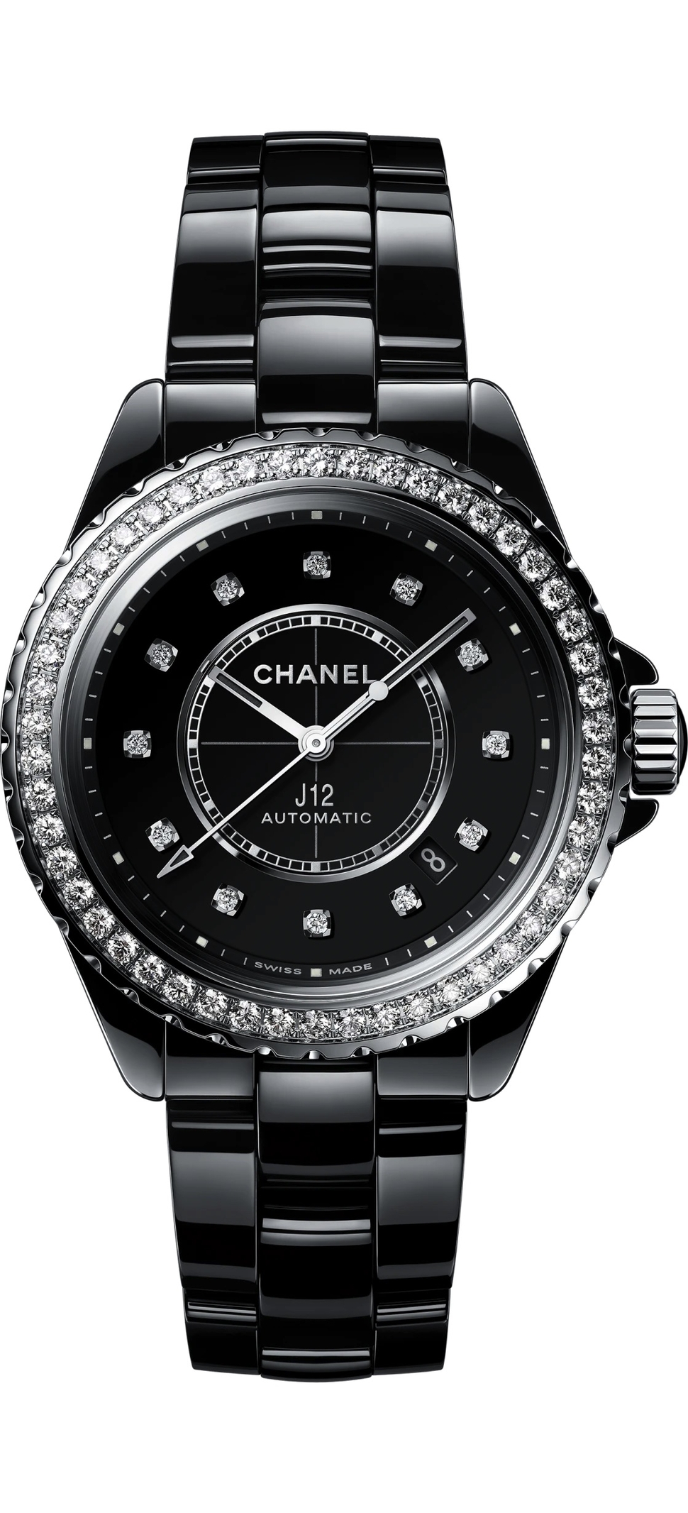 J12 Horloge With Diamond Bezel Caliber 12.1, 38 mm